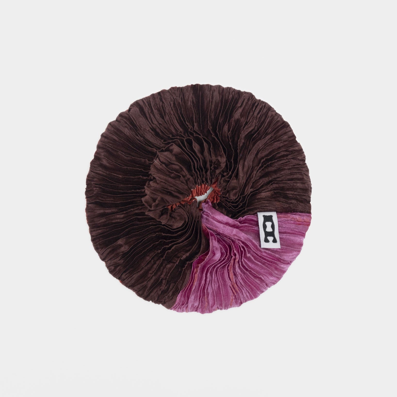 Azur Plissé Satin Silk Scrunchie