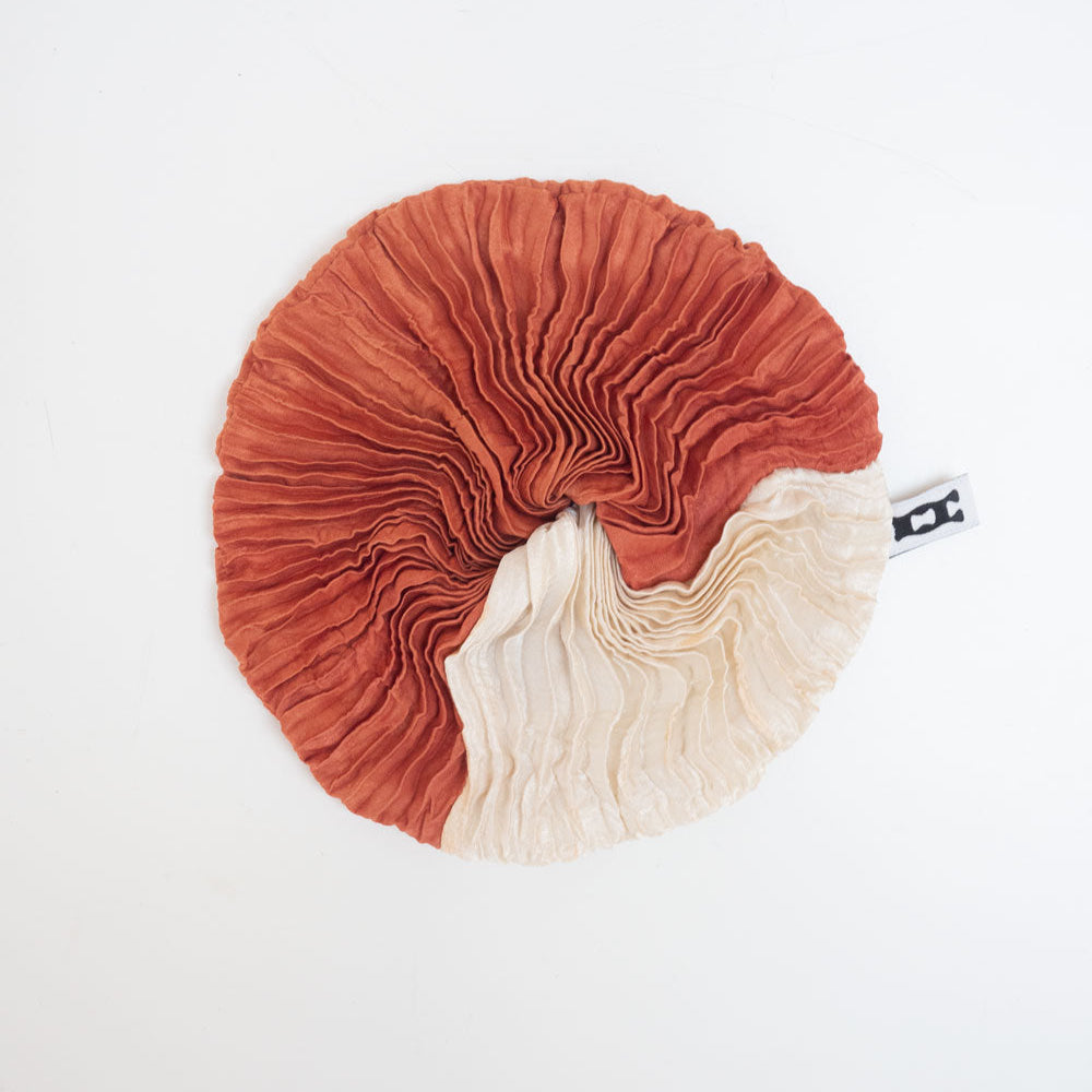Azur Plissé Satin Silk Scrunchie