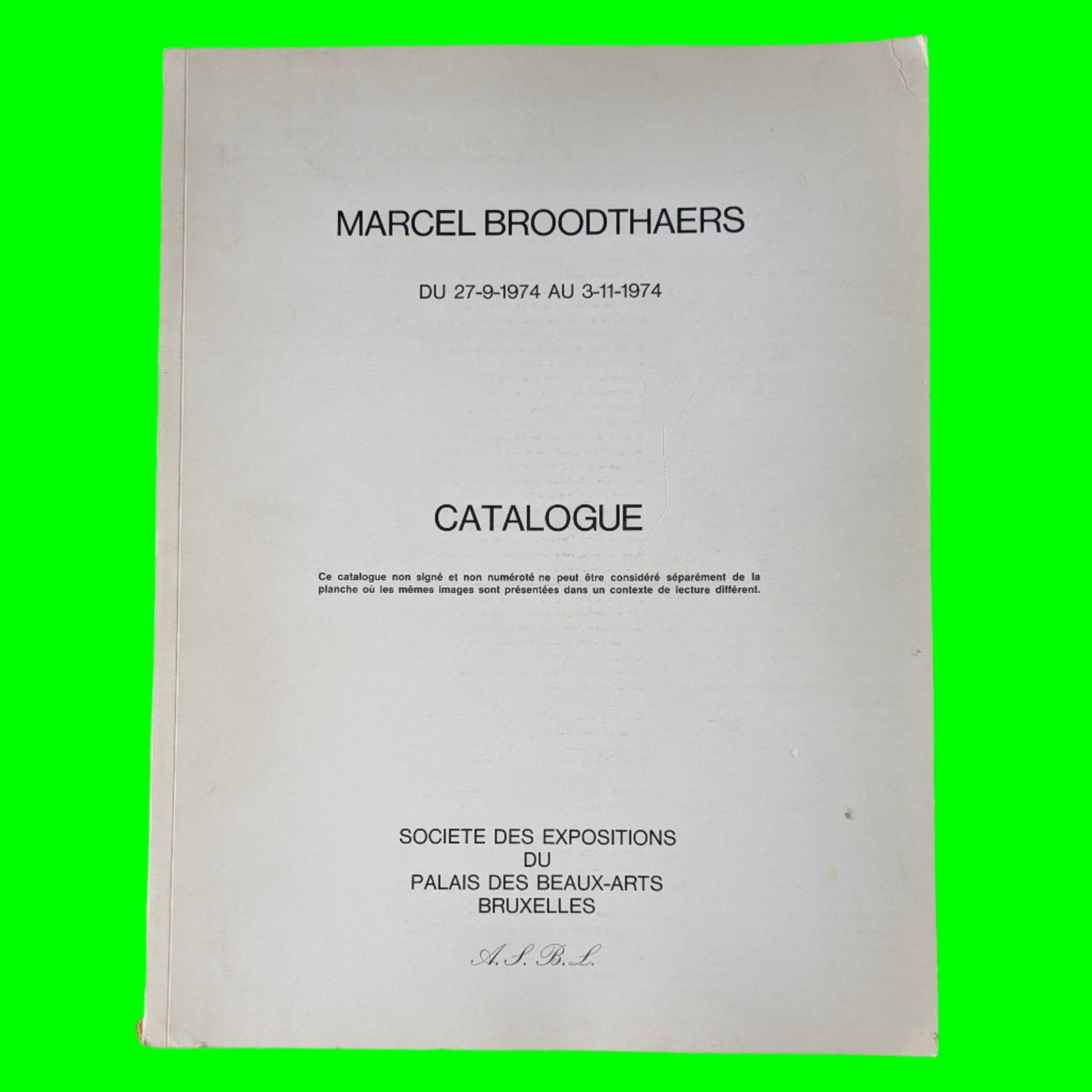 Marcel Broodthaers : Catalogue